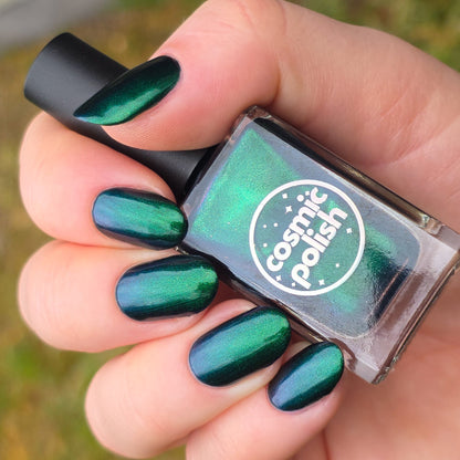 Emerald Encore nail polish by Cosmic Polish