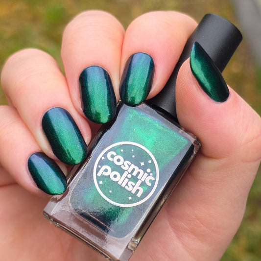 Emerald Encore nail polish by Cosmic Polish