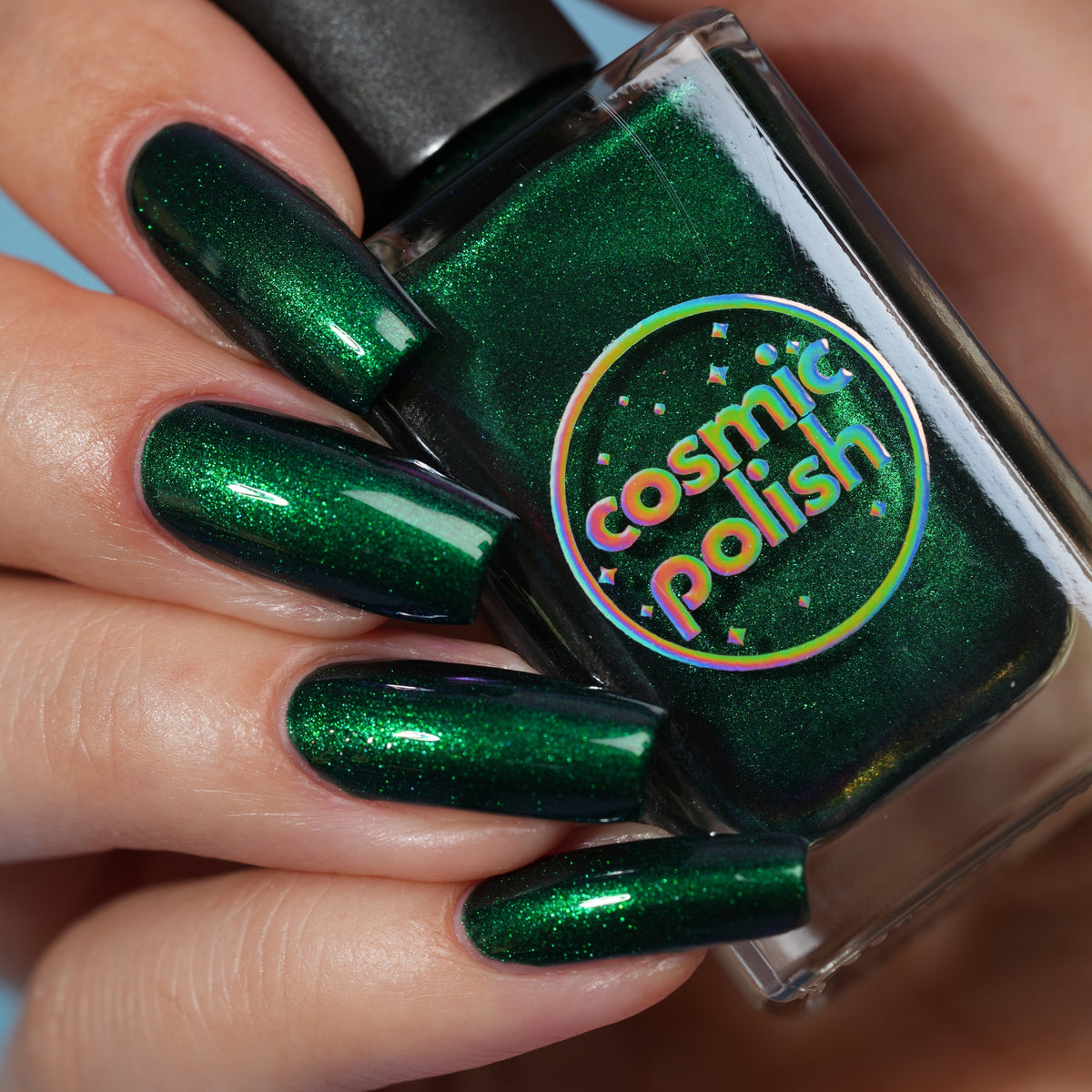 Emerald Encore nail polish by Cosmic Polish