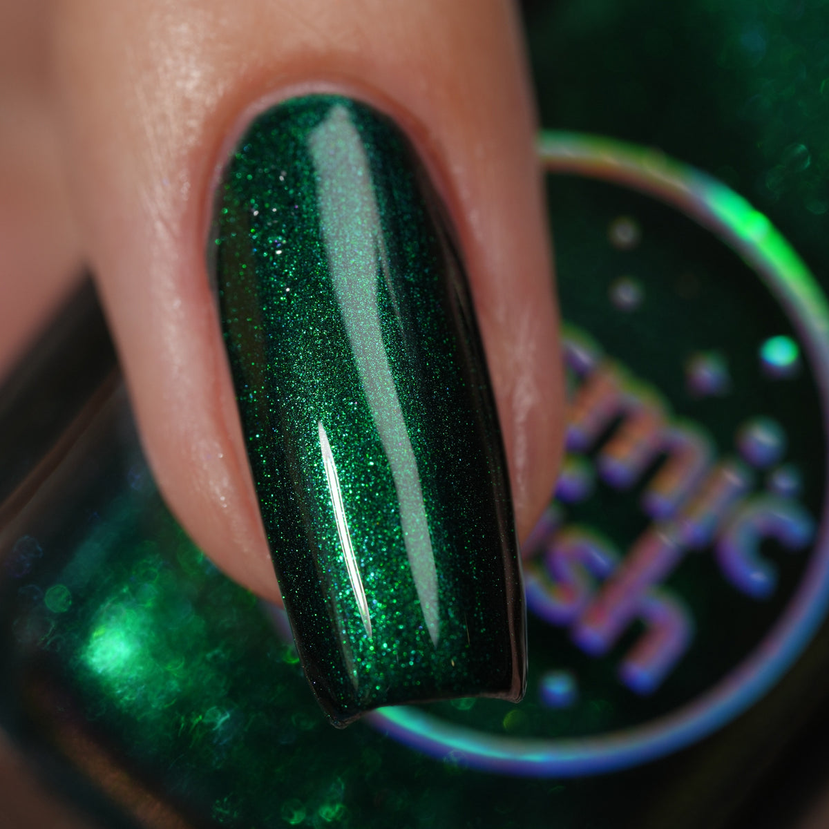 Emerald Encore nail polish by Cosmic Polish