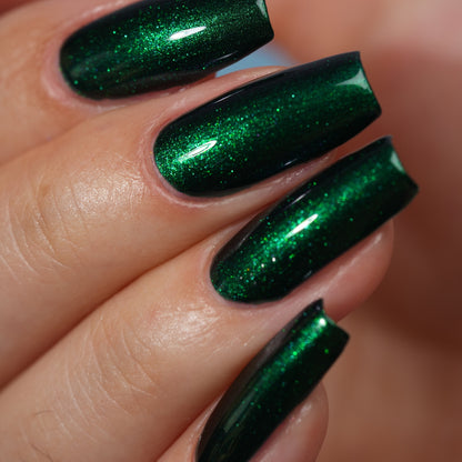 Emerald Encore nail polish by Cosmic Polish