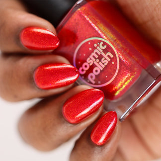 Ruby Rave - Red Shimmer Nail Polish by Cosmic Polish
