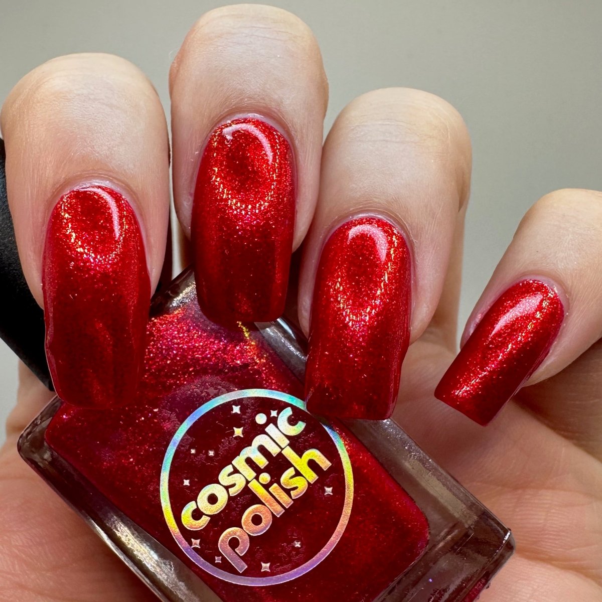 Ruby Rave - Red Shimmer Nail Polish by Cosmic Polish